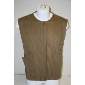 Vintage Counter Paris Counterparis Tan / Brown Canvas Vest Jacket Coat SIZE 10